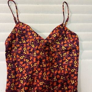 Zara S size crop camisole top in floral print with buttons on the back